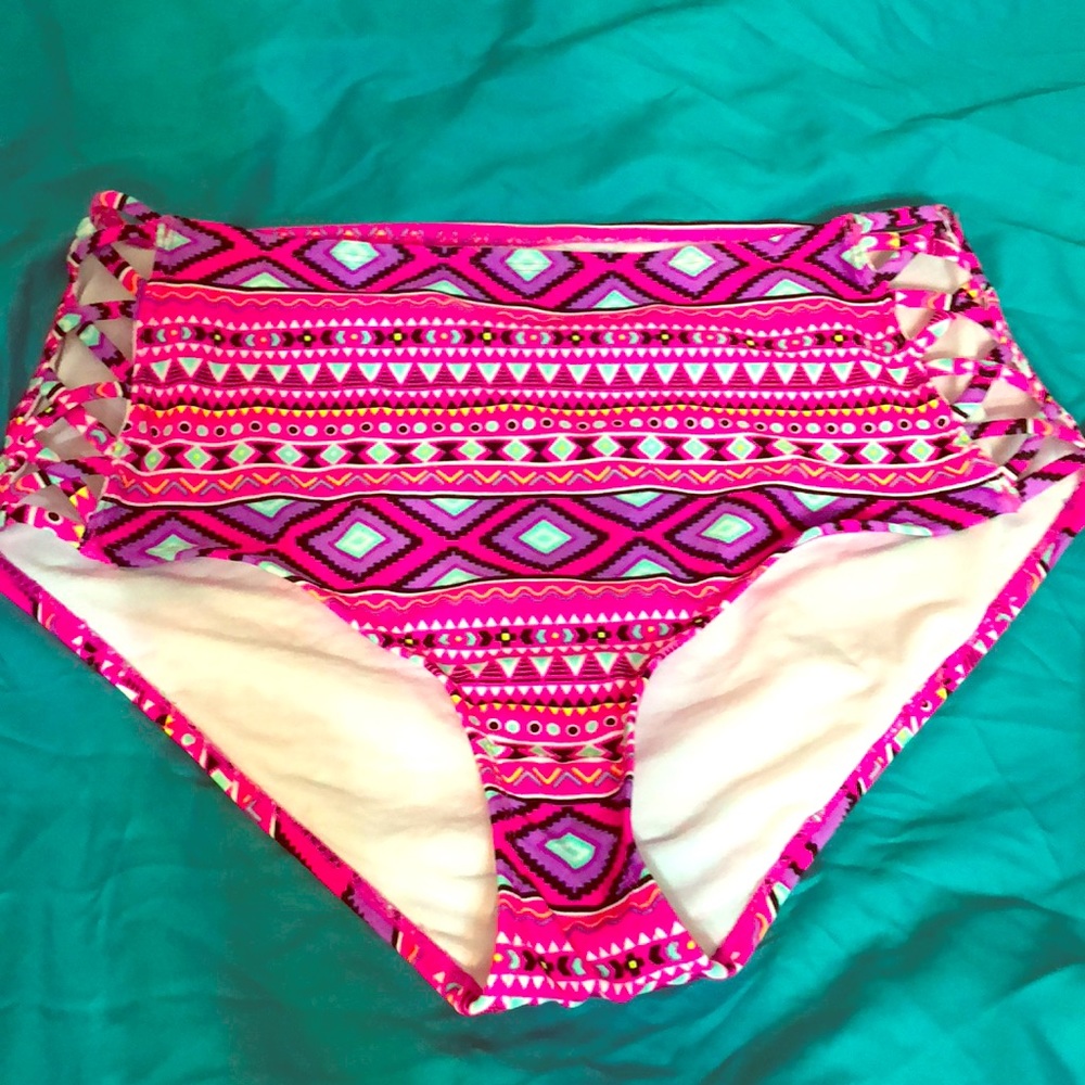 Tribal cutout high waist swim bottoms NWOT